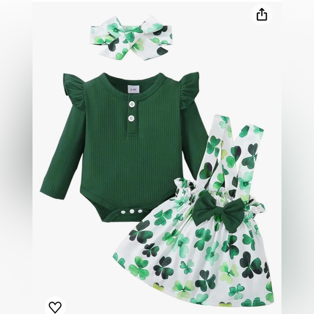 Bay Girl St. Patrick’s day Suspender Skirt set